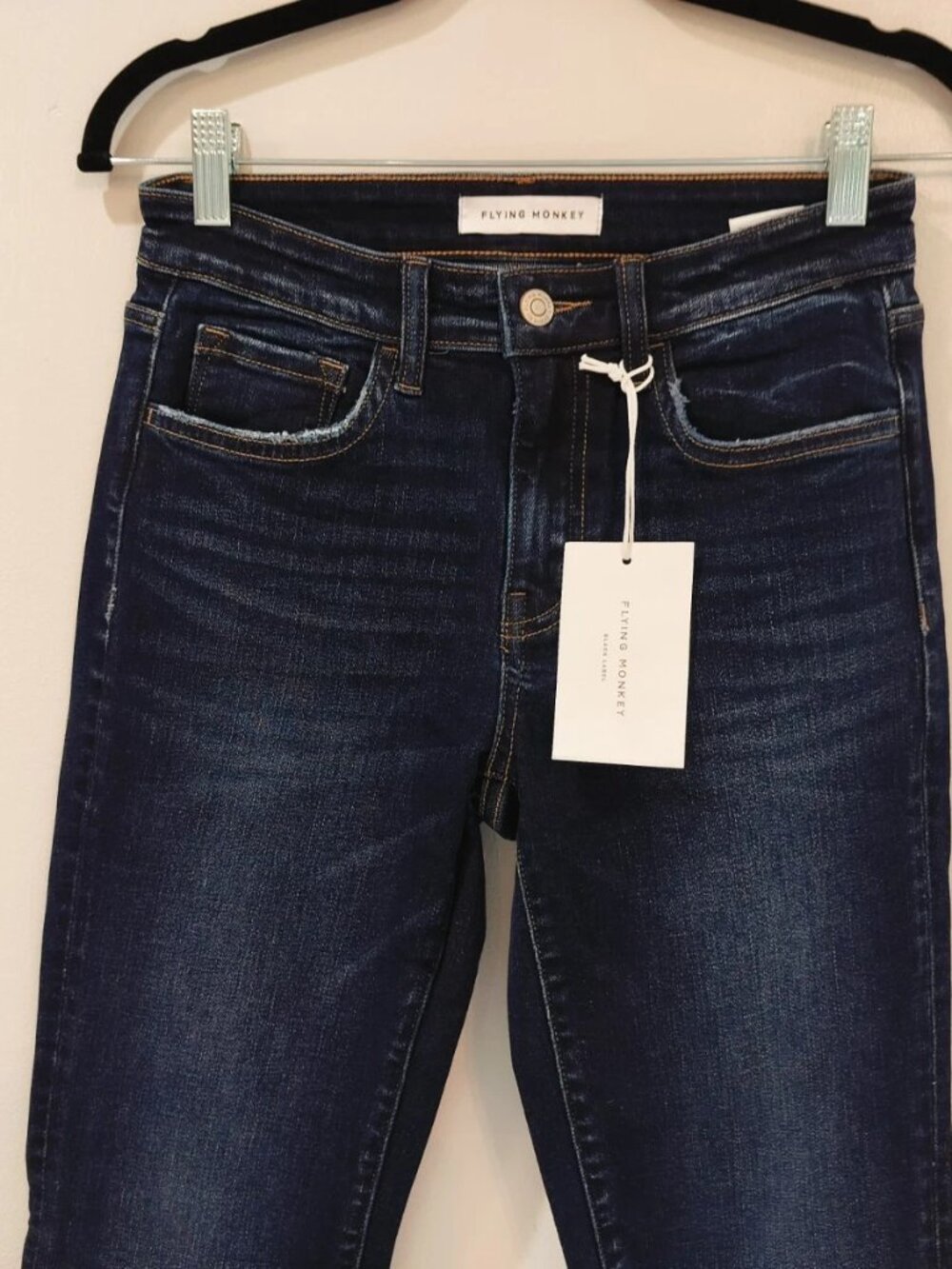 Flying Monkey Black Label Jeans Women's Size 26 Dark Wash Straight Stretch NWT - Picture 3 of 11